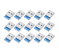 QUARKZMAN 15Pcs Connecteur USB3.0 Type A Male Port Jack Prise, 9 Broches Dip 180 Degres Adaptateur De Remplacement Et Reparation pour PCB SMT Sockets Projets DIY, Bleu