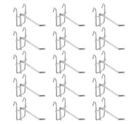QUARKZMAN 15Pcs Crochet D'Affichage Panneau Perforé 3.94", Support Grille Murale Métal Crochets Panneau Perforé Pour Supermarchés, Boutiques, Magasins D'Accessoires Grands Magasins (Argent)