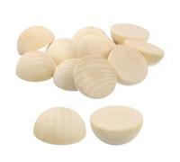 QUARKZMAN 15Pcs Demi-Perles en Bois, 40mm Boules Hémisphériques Non Finies en Bois Naturel Rond pour Bricolage, Ornements de Festival
