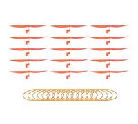 QUARKZMAN 15Pcs Hélice en Plastique, Pales d'Hélice avec Crochets Élastiques, Kit d'Hélicoptère Pliable de 7" Résistant pour Activités Stem, Avions Motorisés, Bricolage Scientifique Orange