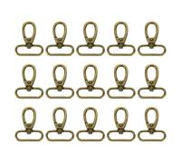 QUARKZMAN 15Pcs Mousquetons Pivotants, Anneau Ovale De 1,5 Pouce Mousqueton À Griffe Métallique À Porte Poussoir Pour Fabrication De Sacs Porte-Clés Ceinture Sangle, Bronze