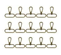 QUARKZMAN 15Pcs Mousquetons Pivotants, Anneau Ovale de 1,5 Pouce Mousqueton Griffe Métallique à Fermoir à Poussoir pour Fabrication de Sacs Porte-clés Ceinture, Bronze