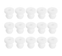 QUARKZMAN 15Pcs Passe-Fils En Caoutchouc 6mm Trou De Perçage, 3.5mm ID Trou Passe-Fils Chapeau Noir En Caoutchouc De Silicone Bouchon De Trou Joint Pour Câblage, Automobile, Blanc
