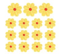 QUARKZMAN 15Pcs Petits Patchs À Repasser Fleur Marguerite, 4cm Mignons Patchs Brodés Appliqués Pour Réparation Vêtements Décoration Sac À Dos Chaussures, Jaune Clair