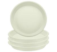 QUARKZMAN 15pcs Soucoupe Plastique Plantes 9.5"(24.1cm) Plateau De Drainage Rond Pots De Fleurs Soucoupe Base De Fleur Plantes D'Intérieur, Beige
