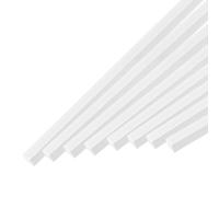 QUARKZMAN 15Pcs Tige Carrée en ABS, Barre Solide en Plastique ABS 4x4x500mm, Kit d'Assortiment de Tiges en Plastique Blanc pour la Fabrication de Modèles Architecturaux DIY