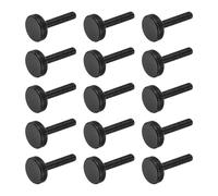 QUARKZMAN 15Pcs Vis A Oreilles M5 X 25mm Moletées, Vis A Oreilles A Tête Plate En Acier Noir Boulons Moletés Métriques Poignées De Serrage Fixations Filetées A Serrage Manuel