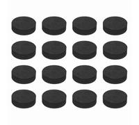 QUARKZMAN 16 Pcs Pieds D'isolation pour Enceintes Unilatéraux, 50mmx15mm Semelles Antidérapantes en Mousse Base D'amortissement des Chocs pour Support D'amplificateur Tapis, Noir