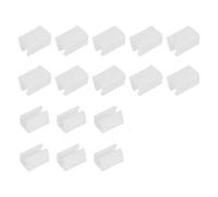 QUARKZMAN 16 Pcs Rectangle U Shaped Chair Leg Cover, Fit 12mm Dia Tubular Chair Legs, Non-Slip No Noise Floor Protectors, Plastic Furniture Feet Tubing Caps, White
