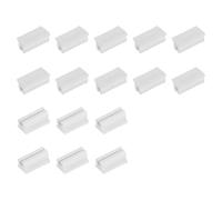 QUARKZMAN 16 Pcs Rectangle U Shaped Chair Leg Cover, Fit 3-4mm Dia Tubular Chair Legs, Non-Slip No Noise Floor Protector, Plastic Furniture Feet Tubing Caps, White