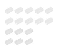 QUARKZMAN 16 Pcs Rectangle U Shaped Chair Leg Cover, Fit 5-6mm Dia Tubular Chair Legs, Non-Slip No Noise Floor Protectors, Plastic Furniture Feet Tubing Caps, White