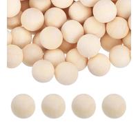 QUARKZMAN 160 Billes En Bois, 6mm Billes En Bois Non Traitées, Petites Perles Rondes En Bois Massif Naturel Boules En Bouleau Pour DIY Artisanal, Ornements De Noël, Fabrication De