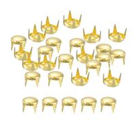 QUARKZMAN 160 Pièces Rivets Ronds en Laiton Doré Clous Pointes Spike de 6mm | pour le DIY de Vêtements Ceintures Sacs Bracelets en Cuir
