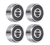 QUARKZMAN 1602-2RS Roulement à Billes à Gorge Profonde, 4Pcs 6mm X 18mm X 6mm Roulement Scellé en CaoutchoUC Double en Acier au Chrome au Carbone (P6)