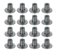 QUARKZMAN 16Pcs 1/4"-20x12mm Écrous En T À Trou Brad En Acier Au Carbone À Quatre Mâchoires Écrous À Base Ronde Écrous À Collerette Filetage Femelle Pour Meubles En Bois