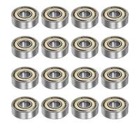 QUARKZMAN 16pcs 607ZZ Profond Rainure Bille Roulements 7mm Alésage 19mm OD 6mm Épais Carbone Acier Double Blindé Z1 Roulement pour Moteurs