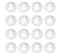 QUARKZMAN 16Pcs Boutons En Strass Et Fausses Perles, 22mm / 0.87" Bouton Rond Vintage À Coudre Pour Vêtements Pulls Manteaux Costumes Robe Décoration Tricot, Argenté