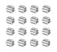 QUARKZMAN 16Pcs Entretoise En Aluminium 5/32" ID x 9/32" OD x 1/4" Longueur (4.1x7x6mm) Entretoise Rond En Metal Sans Filet Pour Vis M4 Boulons Et Tiges, Finition Lisse, Argent
