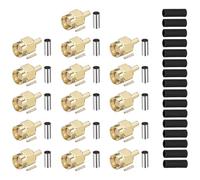 QUARKZMAN 16Pcs Kit De Connecteurs SMA À Sertir, Connecteur Adaptateur À Sertir Mâle RPSMA-J-1.5 pour Câble Coaxial RG316 RG174 RG188 RG188A LMR100
