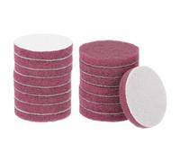 QUARKZMAN 16pcs Pads À Récurer 500 Grits 3 Pouces Brosse Pour Perceuse Disque De Conditionnement De Surface À crochet Disque À Poncer Pads De Nettoyage Pour Cuisine Maison, Rouge