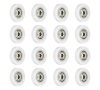 QUARKZMAN 16pcs Poulie à Roulement à Billes en U Gorge, Roue Roulement à Guidage en Nylon Type U Rainure 6x33x7mm, Roulements à Rouleaux pour Imprimantes 3D Portes Fenêtres, Blanc