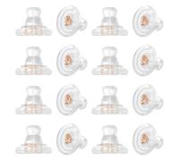 QUARKZMAN 16pcs Supports De Boucles d'oreilles, Supports De Boucles d'oreilles en Silicone Transparent Kit De Remplacement pour Verrous Scuriss Supports Boucles D'oreillesPige, Rose Gold