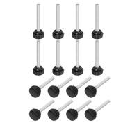 QUARKZMAN 16Pcs Vis à Pouce Moletées Rondes, M8 x 55mm en Acier au Carbone Zingué, Vis à Pouce Filetées pour Remplacement Rapide, Couleur Noire