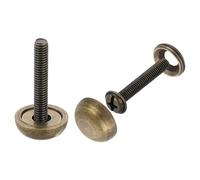 QUARKZMAN 16Pcs Vis Décoratives en Laiton avec Capuchons, 15 mm Vis pour Miroir avec Capuchon, Clous de Fixation pour Meubles Décoratifs, Couleur Bronze