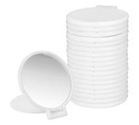 QUARKZMAN 18 Pcs Miroirs Ronds Compacts en Gros, Mini Miroirs De Poche Pliants Petits Accessoires De Maquillage Portables pour Sac À Main, Femmes Filles Utilisation Cadeaux Fête, Blanc