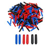 QUARKZMAN 180Pcs Embouts en Caoutchouc de 1,5 mm de Diamètre Intérieur pour Tubes Ronds en Vinyle PVC, Capuchons de Protection pour Vis, Noir, Rouge, Bleu
