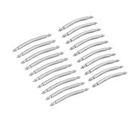 QUARKZMAN 18mm 20mm Tiges De Ressort Courbées 1.8mm Dia Acier Inoxydable Double Embout À Bride Broche De Liaison Pour Bracelet De Montre 20pcs