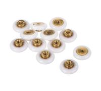QUARKZMAN 18mm Dia. Coulissante Porte Poulie Roues x 12pcs Rouleau Assemblage pour Cuisine Fenêtre Armoire Paravent Porte Portail [Argent]