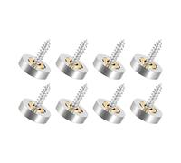 QUARKZMAN 18mm Miroir Vis Cache Vis x 8PCS Brossé Inoxydable Acier Décoratif Capuchons Couvercle Attaches pour Décoratif Miroir et Signe Publicité Quincaillerie, [Argent]