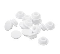 QUARKZMAN 18Pcs Bouchon de Trou en Silicone, Bouchons à Verrouillage Rond en Caoutchouc pour Trou de 10-10.5mm Bouchons de Trou Étanches pour Tube Métallique, Embouts de Meubles, Blanc