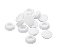 QUARKZMAN 18Pcs Bouchon de Trou en Silicone, Bouchons à Verrouillage Rond en Caoutchouc pour Trou de 15.5-17mm Bouchons de Trou Étanches pour Tube Métallique, Embouts de Meubles, Blanc
