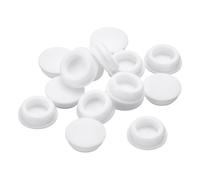 QUARKZMAN 18Pcs Bouchon de Trou en Silicone, Bouchons à Verrouillage Rond en Caoutchouc pour Trou de 14.5-15.5mm Bouchons de Trou Étanches pour Tube Métallique, Embouts de Meubles, Blanc