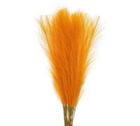 QUARKZMAN 18Pcs Brins de Fausse Herbe de Pampa, 55 cm, Décoration Moelleuse en Fausse Herbe de Pampa pour Salon, Fête, Mur, Vase, Décoration de Mariage, Jaune Doré
