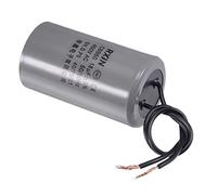 QUARKZMAN 18uF 450V AC 2 Fils 50/60Hz CBB60 Condensateur x 1 Pièce Cylindre pour Machines Lavage Électriques Moteur, [Argent, 75x42mm]