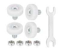 QUARKZMAN 19 mm Roulettes de tiroir Cabinet Positionnement Coulissant avec Vis Clé pour Tiroirs de Dossiers de Fichiers Pièces de Rechange DIY Blanc, 4 Pièces