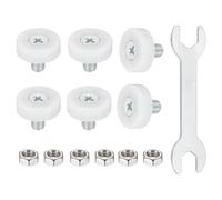QUARKZMAN 19 mm Roulettes de tiroir Cabinet Positionnement Coulissant avec Vis Clé pour Tiroirs de Dossiers de Fichiers Pièces de Rechange DIY Blanc, 6 Pièces