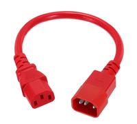 QUARKZMAN 1ft 18 AWG Rouge 18/3 Cordon d'alimentation Universel C14 vers C13 10A 250V 3-Broches Extension PDU Cables d'alimentation pour PC,Computer,Printers,TV,AC Adapter,Laptop,Monitor