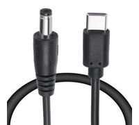 QUARKZMAN 1FT USB C vers DC PD Cable De Charge Rapide, 5.5x2.1mm 100W/20V DC Power Cable, Entrée Type C 5A Adaptateur Jack Convertisseur pour Router, Camera, TV Box, Desk Lamp(Noir)