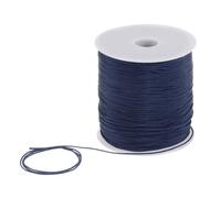 QUARKZMAN 1mm Corde en Satin de Nylon Corde de Noeud Chinois Bleu Marine | 305 Yards, Fil de Perles pour la Fabrication de Bijoux Colliers Tressés Garniture de Macramé Artisanat, Corde en Nylon