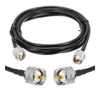 QUARKZMAN 1PCS Cable Coaxial RG58 12ft/3.7 M, Cable Coaxial UHF PL-259 Male à Male 50 Ohm Faible Perte pour CB Radio, Ham Radio, Antenna Analyzer