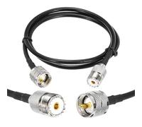 QUARKZMAN 1PCS Cable Coaxial RG58 3ft/0.9 M, Cable Coaxial UHF PL-259 Male vers UHF SO 239 Female 50 Ohm Cable A Faible Perte pour CB Radio, Ham Radio, Analyseur D'Antenne