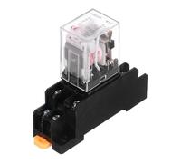 QUARKZMAN 1Pcs Relais Électromagnétique de Puissance AC 24V, 8 Broches 5A Relais à Bobine de Puissance avec Indicateur LED et Base de Socle DPDT 2NO 2NC - MY2NJ pour Systèmes Industriels