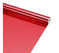 QUARKZMAN 1Pcs Rouleau De Feuille De Transfert Métallisé Laser À Chaud Rouge Étincelant, À Utiliser Avec Des Stylos À Chauffage Pour Décorations DIY, Cartes, 6" L x 10 Pi L