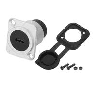 QUARKZMAN 1Pcs Type C Panneau Monté Coupleur, D-Type USB C Pass Through Connecteur, 10Gbps Argent Bulkhead Extension pour Home/Office/Industrial