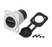 QUARKZMAN 1Pcs USB 3.0 Panneau Monté Coupleur, D-Type USB Pass Through Connecteur, 5.0Gbps Argent Bulkhead Extension pour Home/Office/Industrial