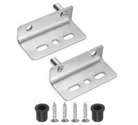 QUARKZMAN 1Set Charnière Pivot, 40 x 18 mm Charnière Porte Lourde En Fer À Axe Dissimulé Avec Kit De Bague Pour Meubles Armoires Portes En Bois, Argent